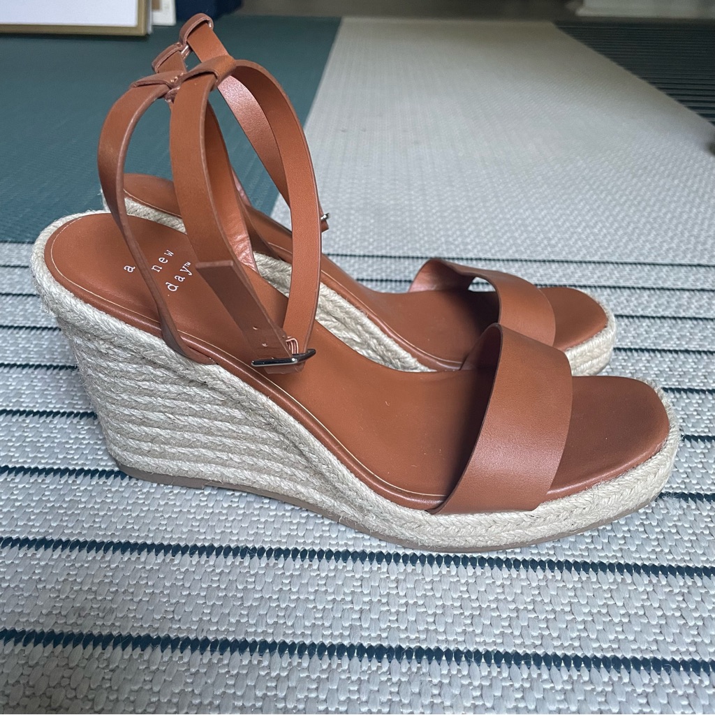 A New Day Camel/Tan Espadrille Wedges | 8.5